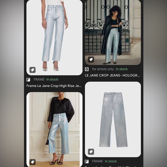 Brand new Frame Le Jane Crop in Hologram